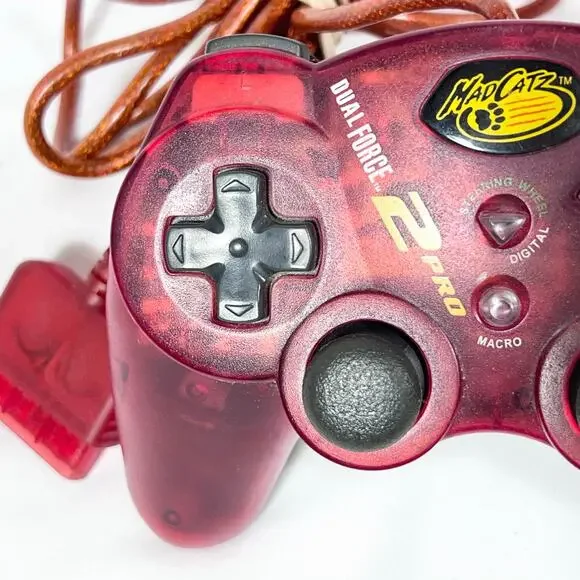 Mad Catz PS2 Dual Force 2 Pro Turbo Controller Red Playstation 2 Wired Working - Picture 8 of 11